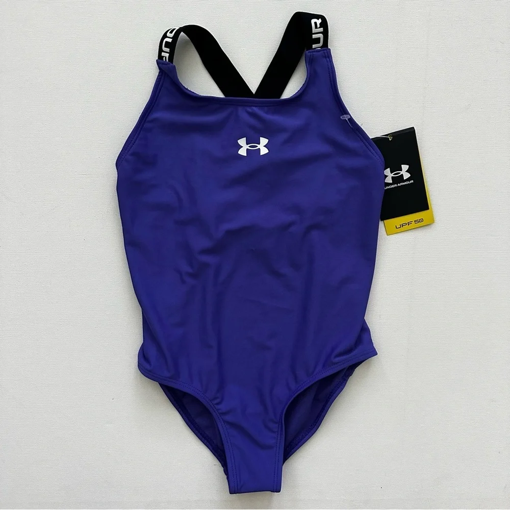 Under Armour Girls' Royal Purple One-Piece Swimsuit Size 6X